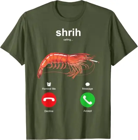 Shrih Calling Smoking Shrimp Lustiges Meeresfrüchte-Meme-T-Shirt Y2k Meeresfrüchte-Liebhaber, Krebstier-Fans Persönlichkeits-Sarkasmus-Sprücher-T-Shirt – Detail 16