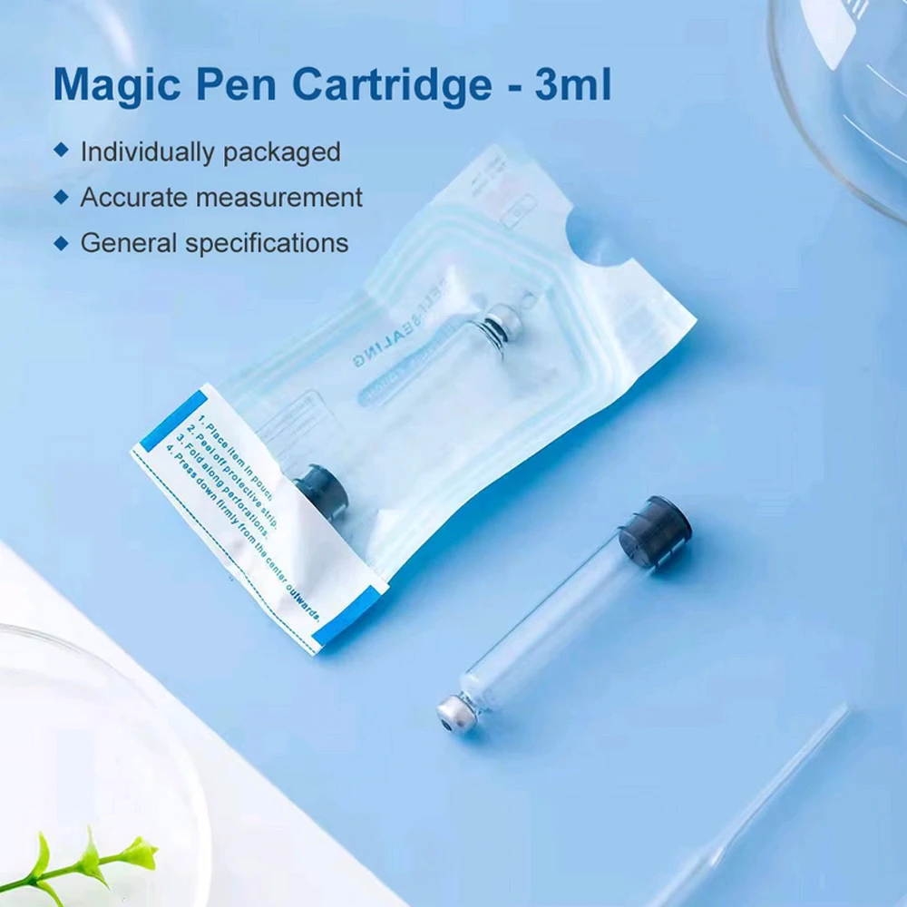 10-100 Pack 3ml Peptide Insulin Pen Cartridge, 3cc Cartridges Compatible with Reusable Injection V1 & V2 Pens, Individually Pack