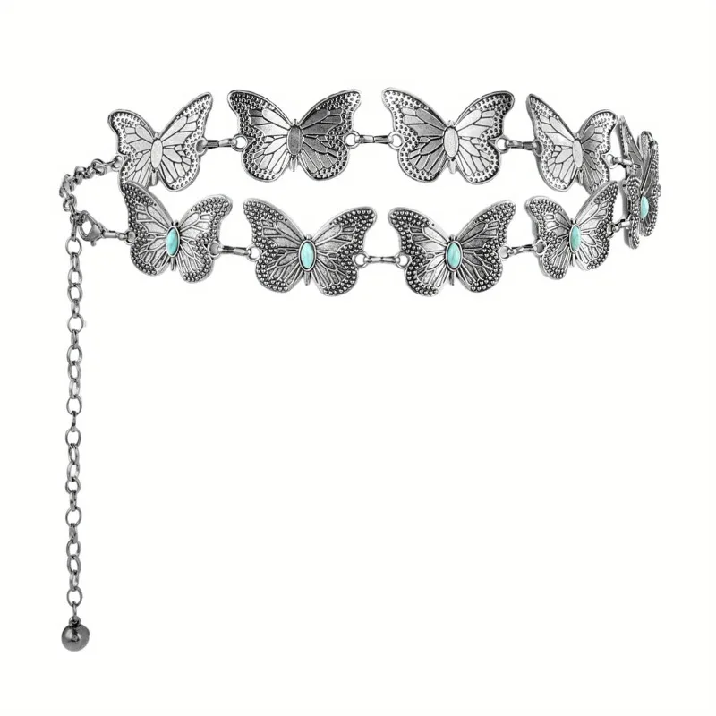 

Butterfly Belt, Bohemian Silver Alloy Waist Chain Belt