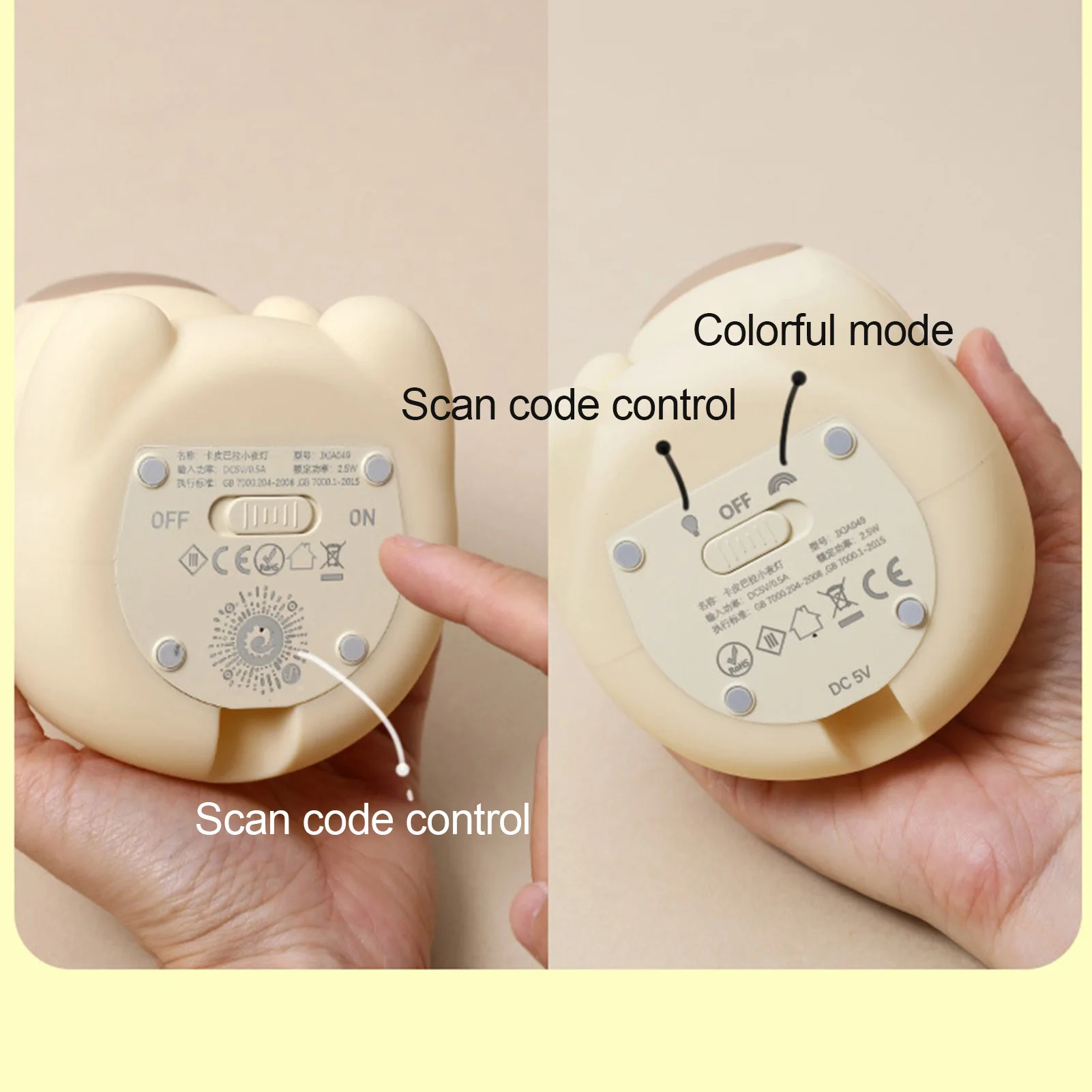 Simpatico cartone animato in Silicone Capybara luce notturna in Silicone lampada da notte decorativa USB per la decorazione della camera da letto dei bambini