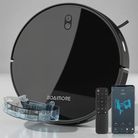 Robot Vacuum Cleaner Combo and Mop 6000PA Strong Suction  Robotic App& Remote Control Self-Charging Smart Mapping for Pet Hair