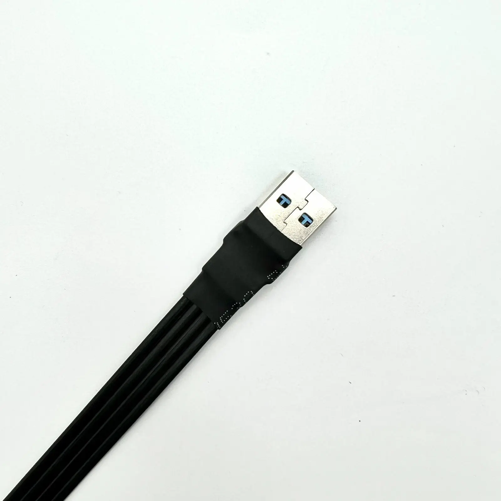 ADT-Link USB 3.0 Type-A to Micro-B Male to Male Flat Extension Cable with Shielding Ultra Thin Slim Flat Wire 90° 180° Up Angled