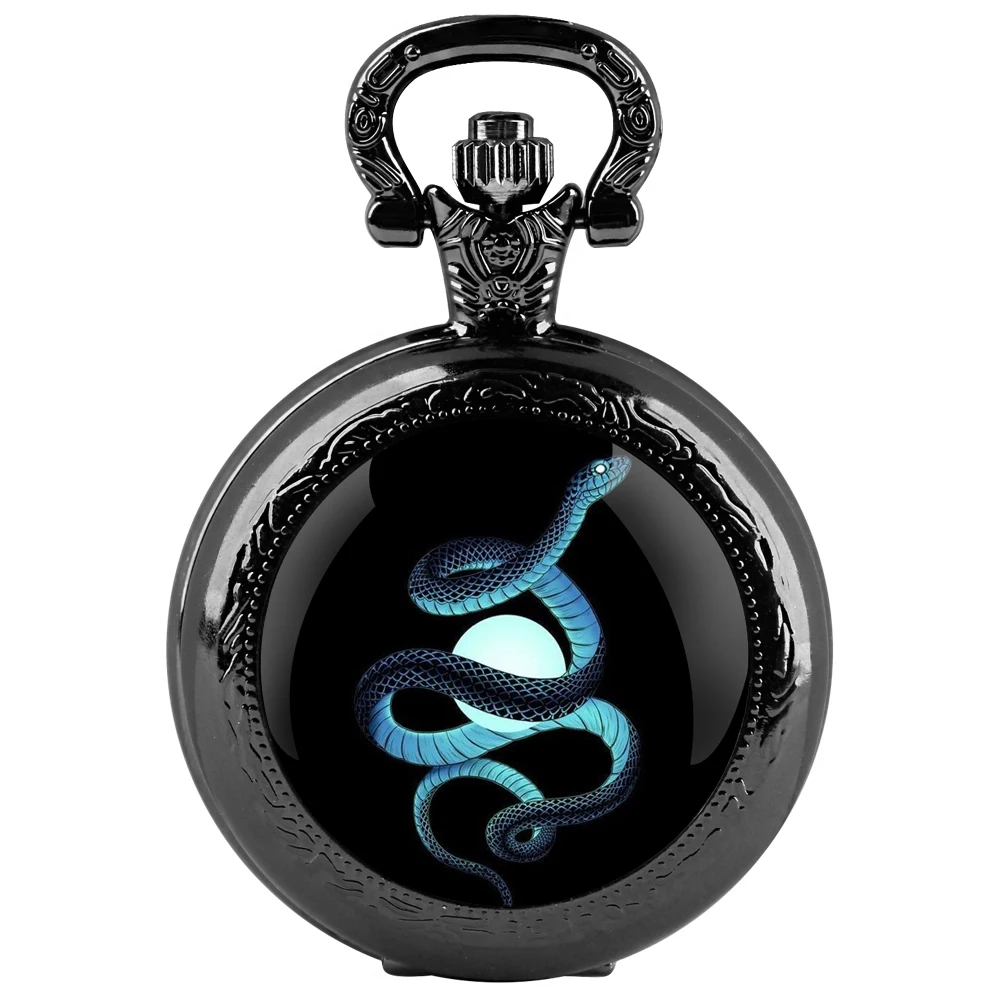 Reloj de bolsillo de cuarzo negro con cúpula de cristal snack, esfera con números arábigos y cadena duradera, regalo para hombres y mujeres