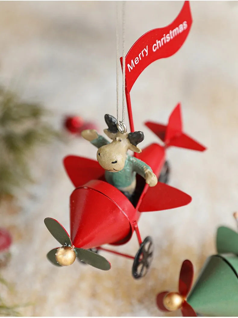 Interesting creative Christmas desktop ornaments Santa Claus elk resin iron small ornaments Xmas home holiday decoration
