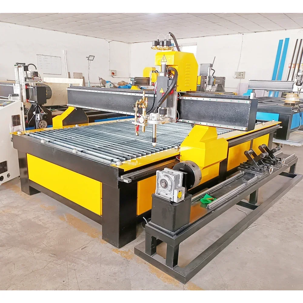 Hot Sale!! CNC Plasma Router Metal Cutting Wood Engraving Tool Double Tables Machinery For Iron Aluminum Galvanized Sheet