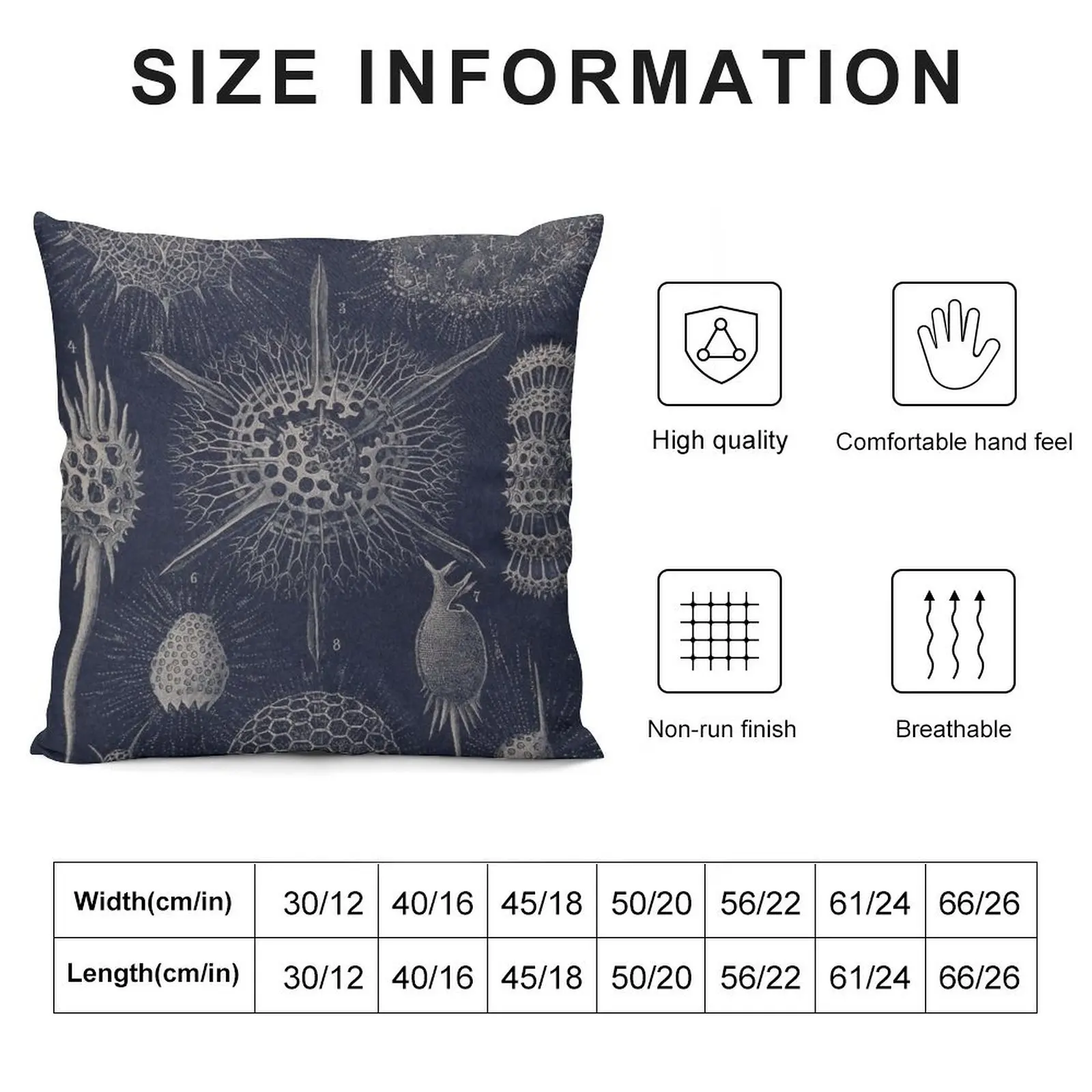 Vintage Radiolaria Fossils Throw Pillow Decorative Cushion Cover Pillow Cases pillow