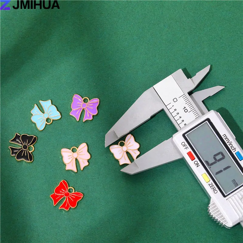 15pcs Enamel Charms Trendy Cute Bowknot Charms Pendants For Jewelry Making Supplies DIY Handmade Earrings Bracelets Accessories