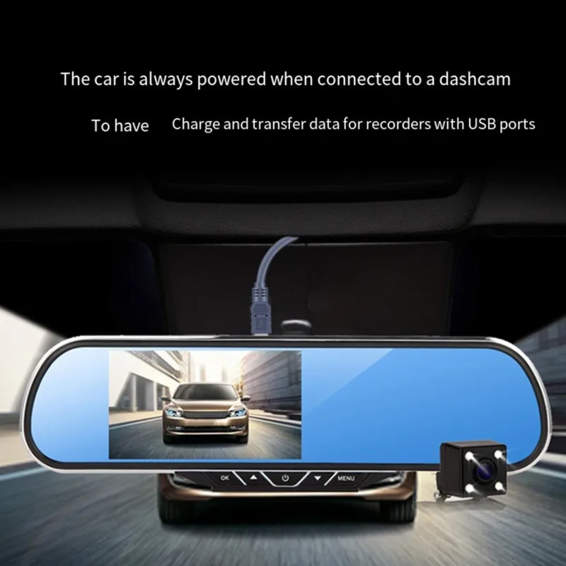 T31C-USB2.0 Charging And Data Transfer Cord, USB A To 5Pin USB Cable For Car Camera Chargers, Storage Devices 5M