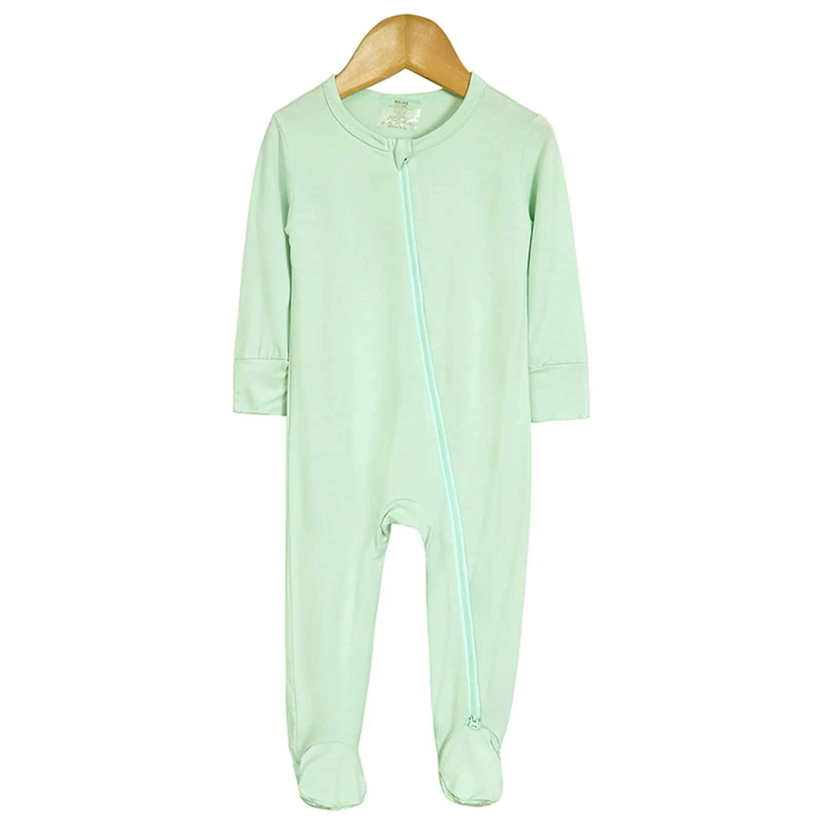 2024 Newborn Baby Bamboo Fiber Romper Solid Breathable Long Sleeve Clothes For 0-24M Boy Girl Jumpsuit Infant Loungewear Pyjamas