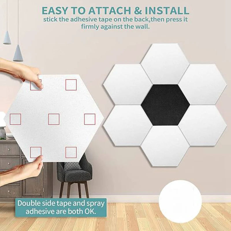 12Pack Hexagon Acoustic Panels Beveled Edge Sound Proof Foam Panels,Sound Proofing Padding,Acoustic Treatment For Studio