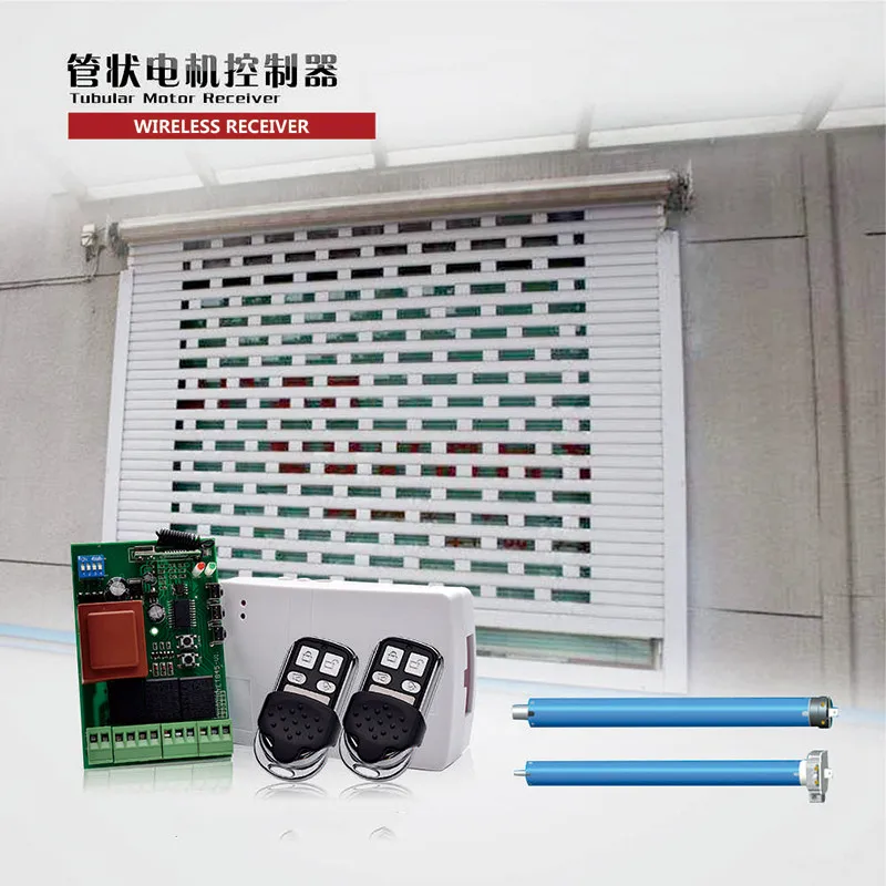 Open code wireless transmitter and receiver Rolling shutter 110V - 220V multi functions tubular motor receiver controller 845-v4