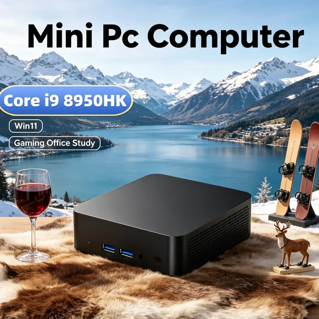 

Core I9 8950HK Space-Saving Gaming Mini PC 4KHD Win11 WiFi 6 16GB 32GB RAM 1TB 2TB SSD Pocket Desktop Home Office PC