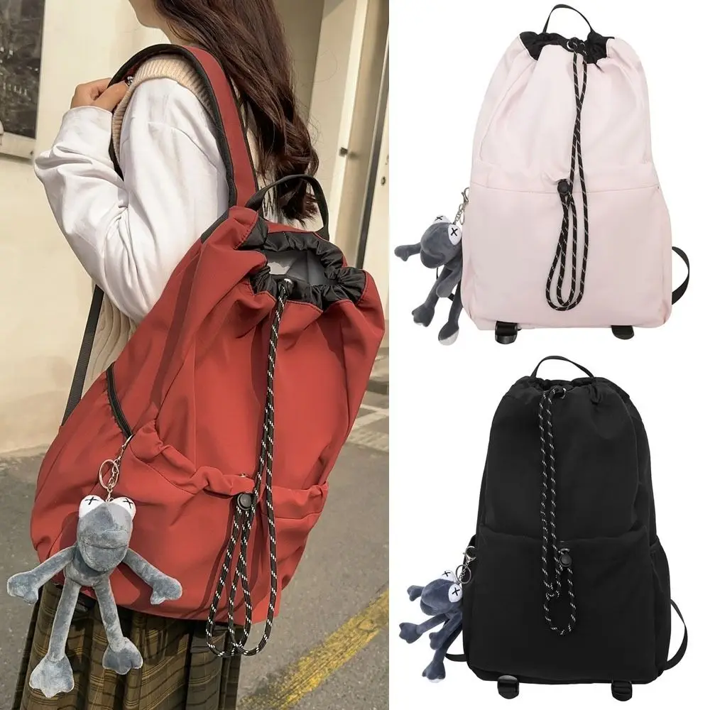 Drawstring Hiking Backpack Multi Pocket Large Capacity School Bag Leisure Cloth Travel Backpack Laptop