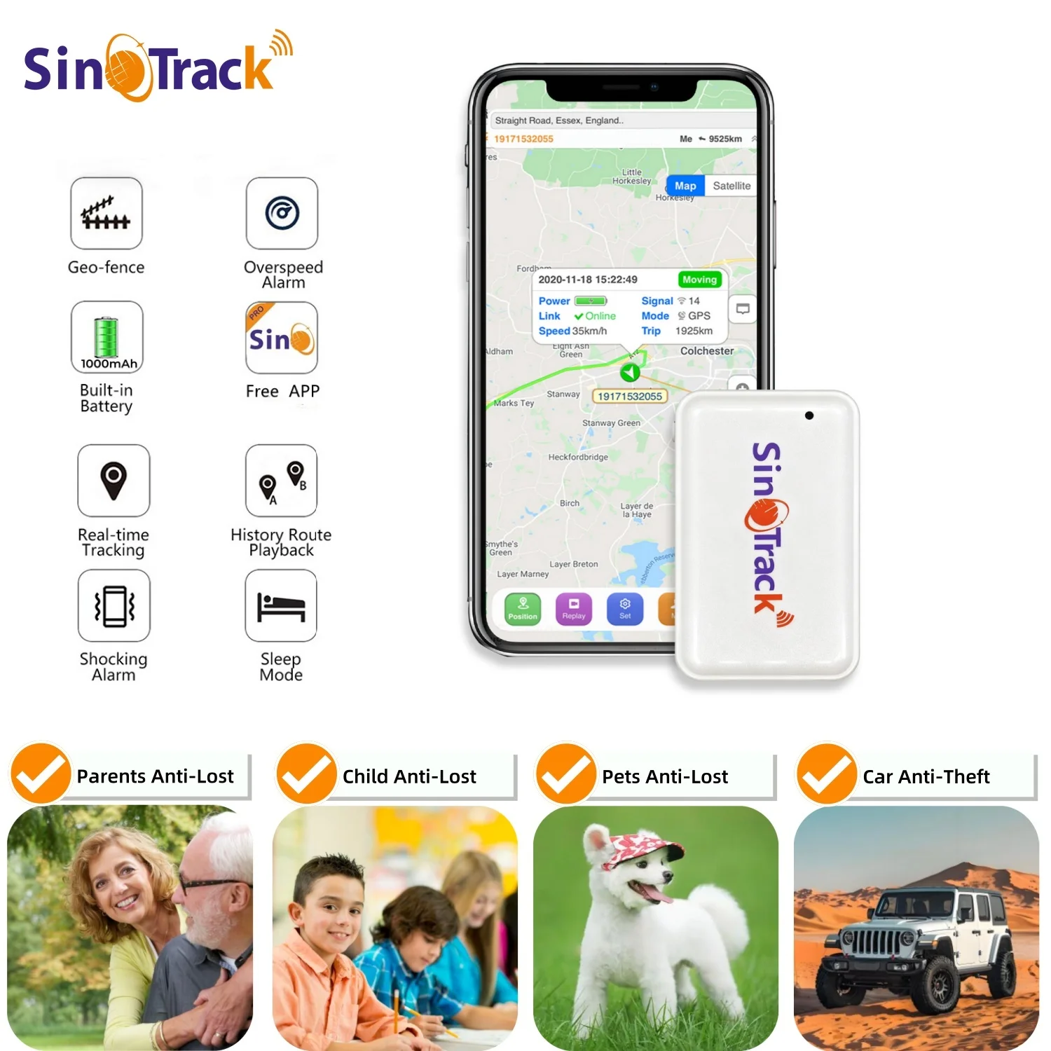 Neuer GSM GPS Tracker ST-903A für Auto, Kinder, persönliche Nutzung, Haustiere, Mini-Ortungsgerät mit eingebautem Akku und kostenloser Online-Tracking-App – Detail 4