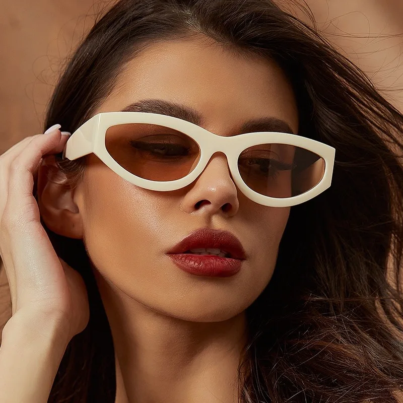 Mode Sonnenbrillen Frau Vintage Cat Eye Luxus Design Sonnenbrille Marke Shades Weibliche Nette Candy Farbe Brillen