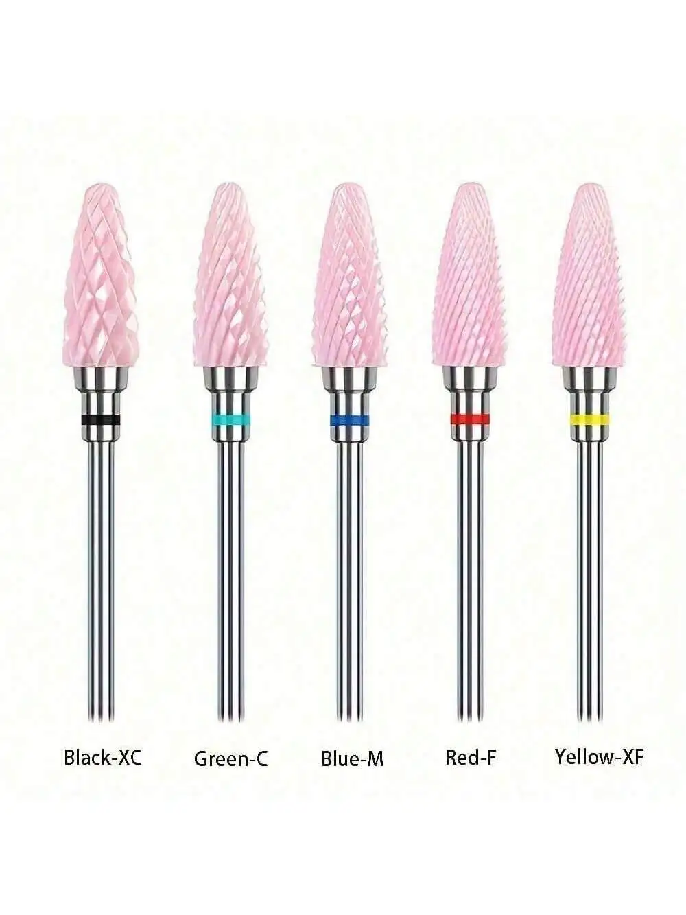 1 or 5pcs/set Nail Art Ceramic Drill Bit, Pink Cuticle Plating Ceramic Steel Alloy Polishing Grinder Accessories, Electric Nail