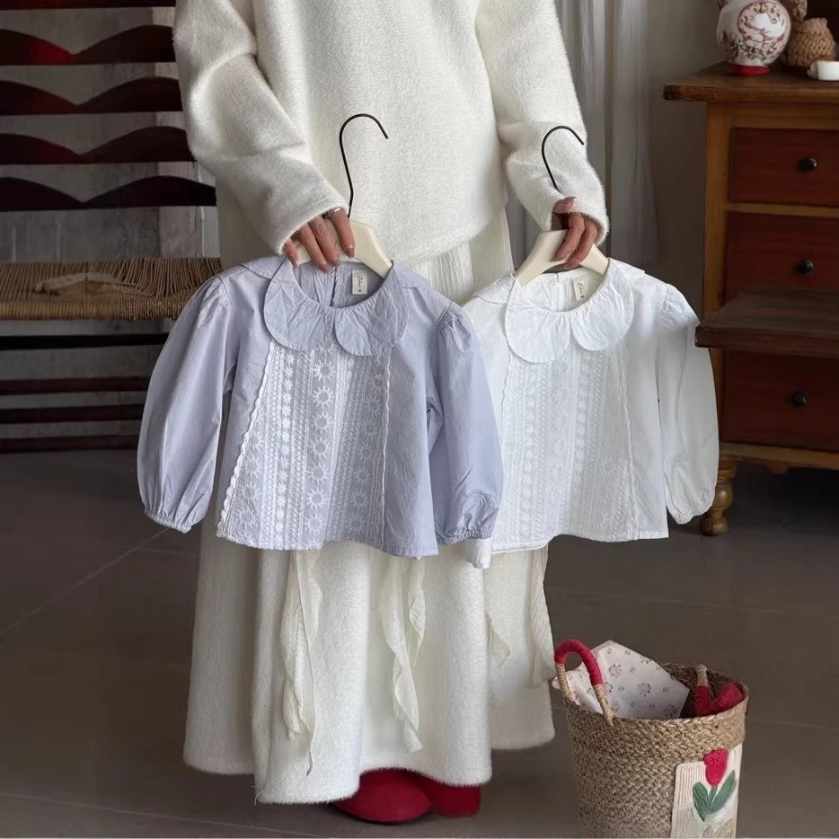 

Girls toddler Shirt, Lace Doll Shirt Cute kids clothes 90-130 Spring 2026