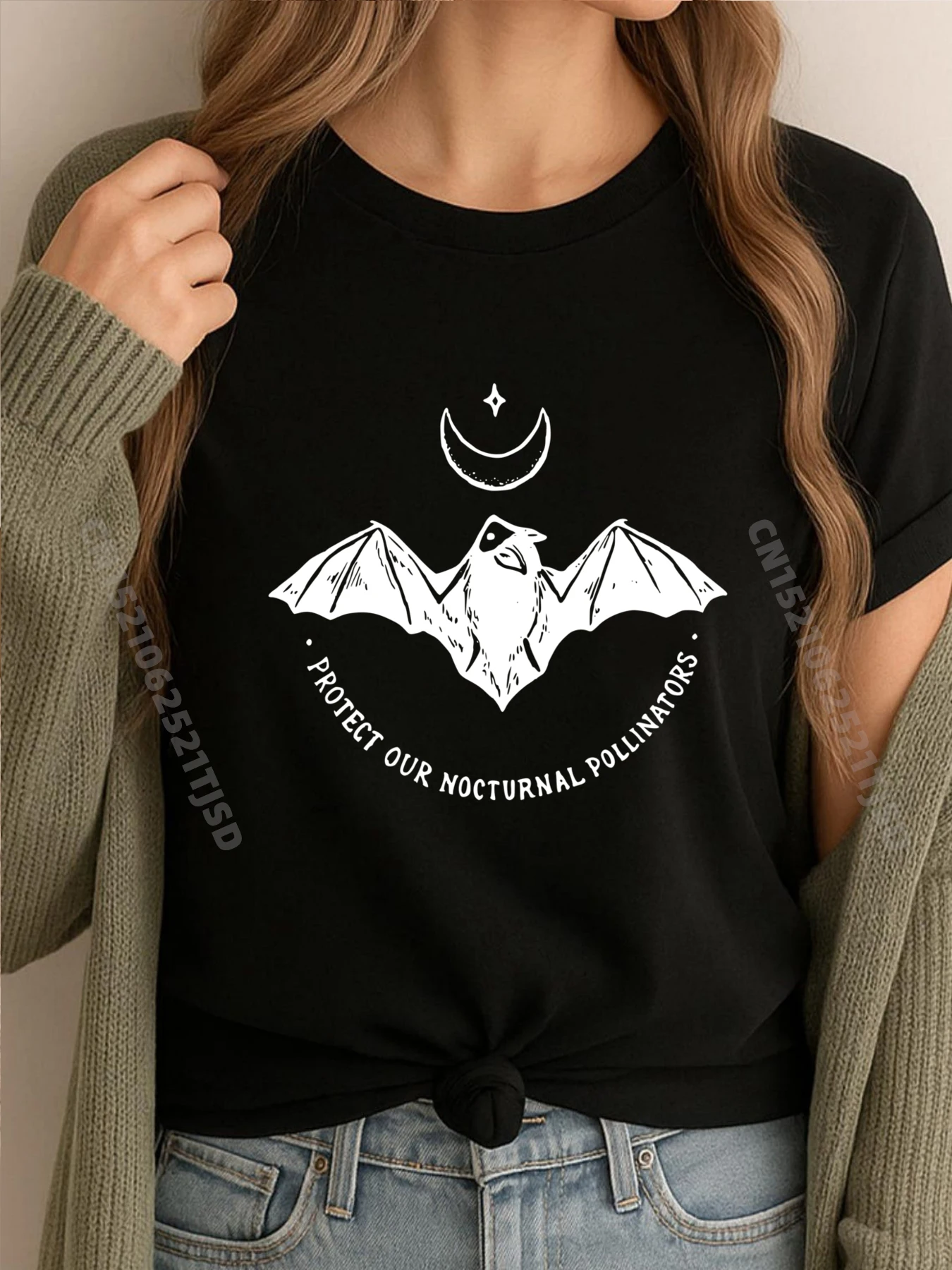 

Защитите наши ночные полилинаторы, летучая мышь с луной, одежда на Хэллоуин, футболка, женская футболка с надписью