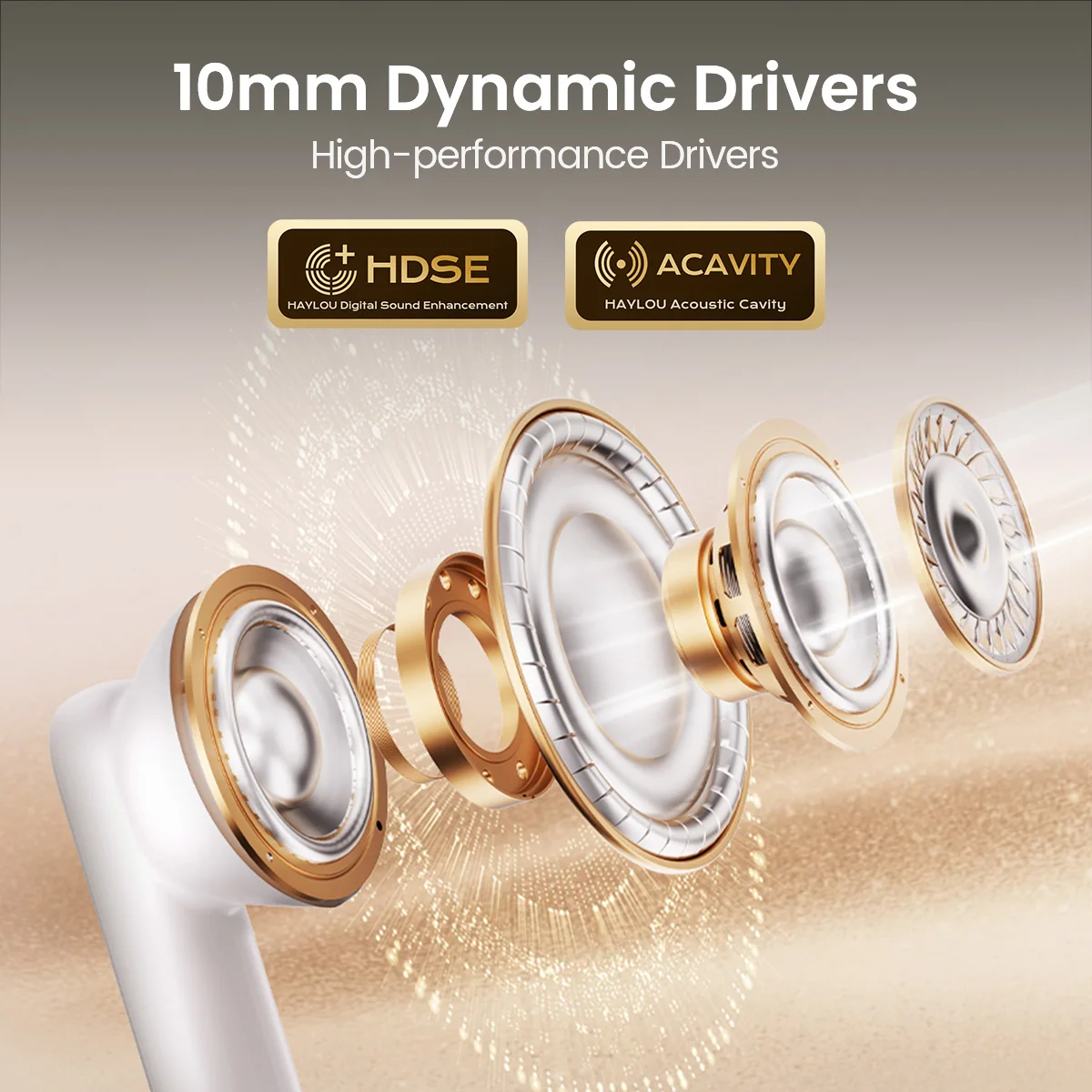 HAYLOU HQ5 ANC Wireless Earphones Bluetooth 6.0 Noise Cancellation Headphones -28dB Fast Charge Earbuds 4 Mic Sports Headset