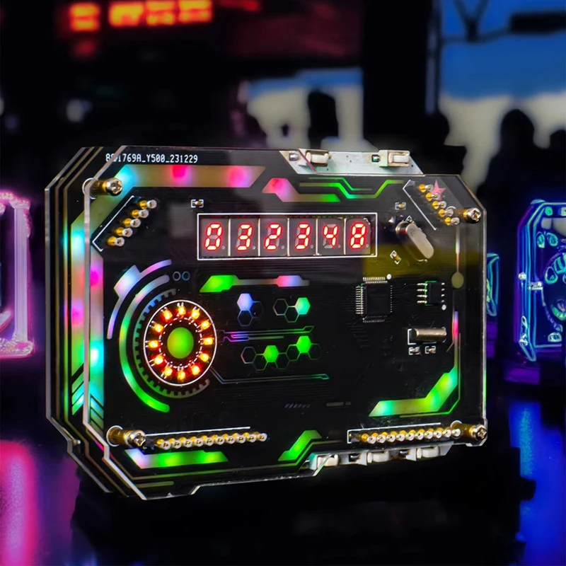 ABPQ-reloj Digital de escritorio, Kit electrónico DIY, innovación Cyberpunk, Kit de fabricación de soldadura, adorno de escritorio para juegos