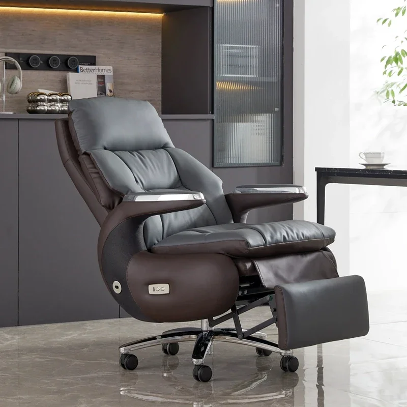 2026 Luxury Manual Lunch Break Leather Office Chair High Quality Office Furniture Chairman CEO Manager Comfortable Office Chair