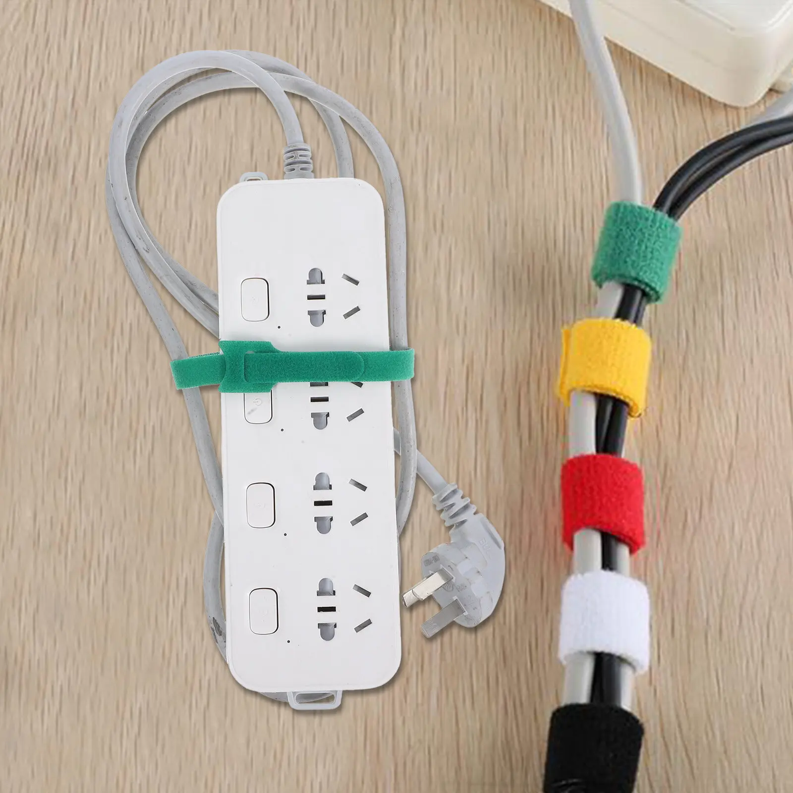 100 Pcs Cable Straps Management Ties Appliance Cord Wrap Holder for Wrapping Green Charging Organizer