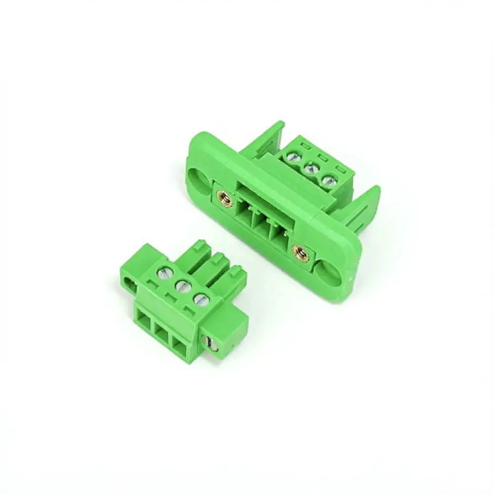 For For Sanhejin 15EDGWC Industrial Connector Feed Through Terminal Block 3.81mm Pitch Flange Panel Mount Wiring Accessory
