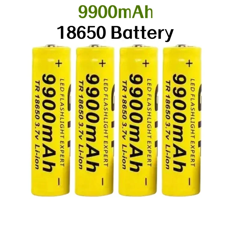 

Rechargeable Lithium Ion Battery Suitable for LED Flashlight, 18650 Battery, 3.7V, 9900mAh, Free Shipping, New, 2024