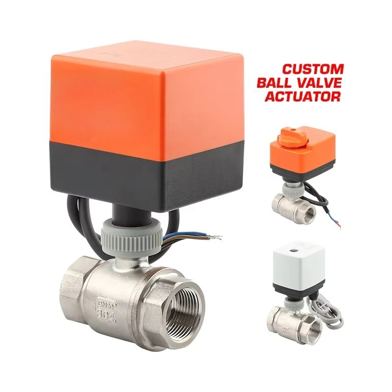 3-way electric water ball valve with 5-wire 2-point control switch in place Dry touchpoint signal feedback AC220V AC110V AC24V