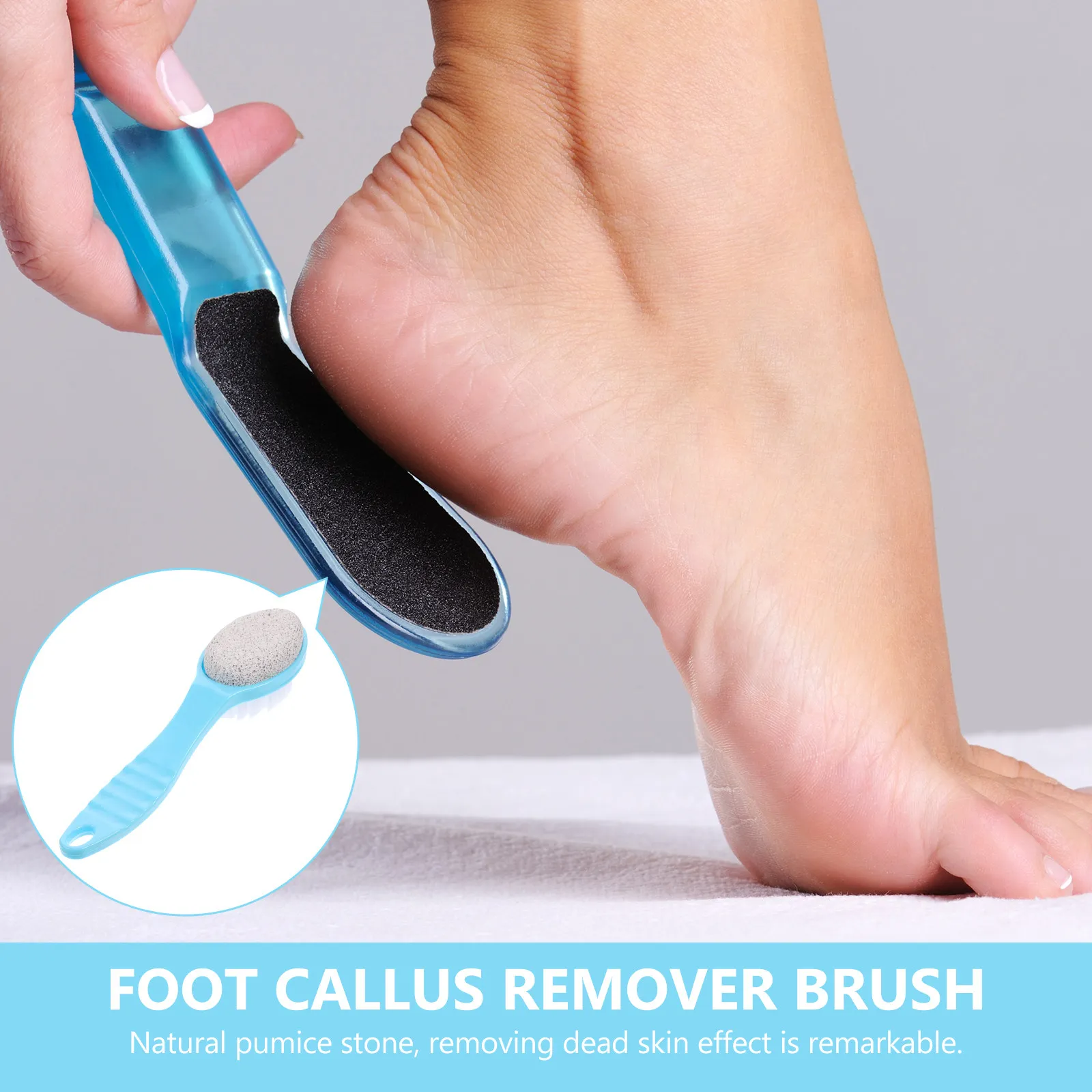 

Pumice Stone Foot Scrubber Double Sided Exfoliator Brush for Callus and Dead Skin Removal Pedicure Tool Portable Foot Brush