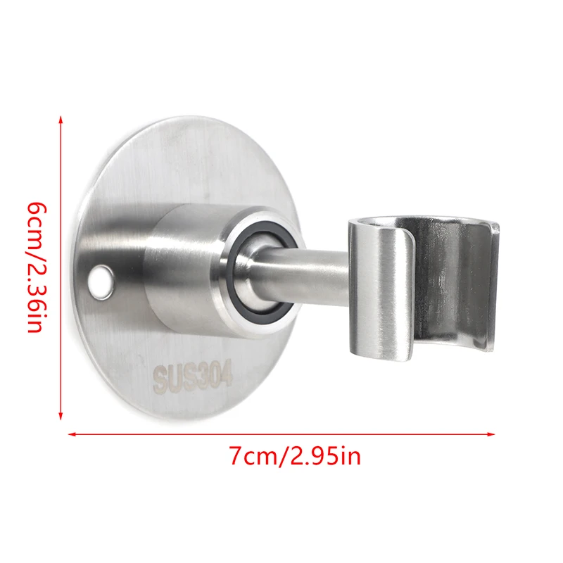 Stainless Steel Bathroom Easy Install Shower Head Holder Hotel With Screws Durable Heavy Duty Wall Mounted Home Adjustable Angle