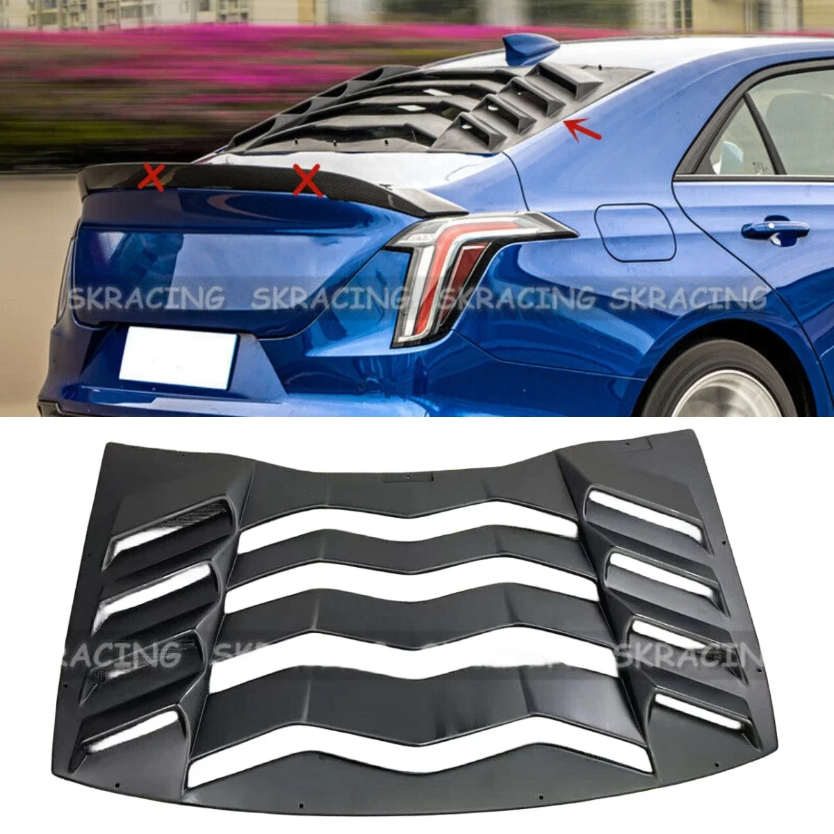 Car Accessories Scoop Trim For Cadillac CT4 2020+ Rear Window Louver Cover body kits