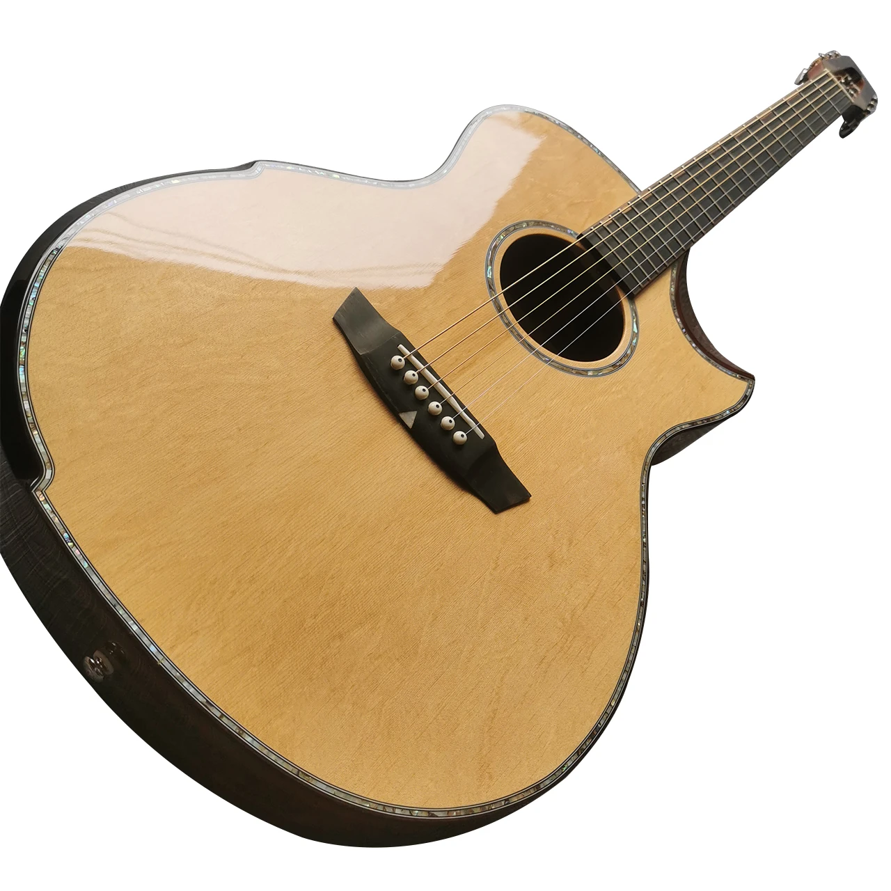 All solid wood 41 GA mold, black finger, small wiping angle, acoustic acoustic guitar