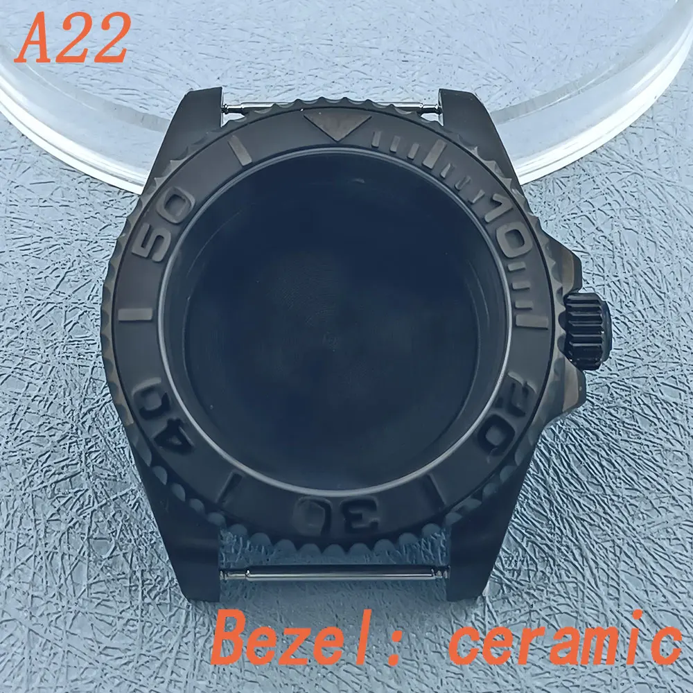 120 مقياس دوار 40 مللي متر SUB GMT ساعة تناسب NH34 NH35 NH36 NH38 حركة الفولاذ المقاوم للصدأ الياقوت الزجاج صندوق ساعة مقاوم للماء