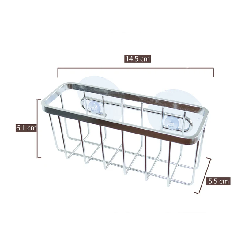 1 pc neuer doppelter Saugnapf Edelstahls chwamm gestell, Küchen saugnapf gestell, kreatives Metall entwässerung gestell