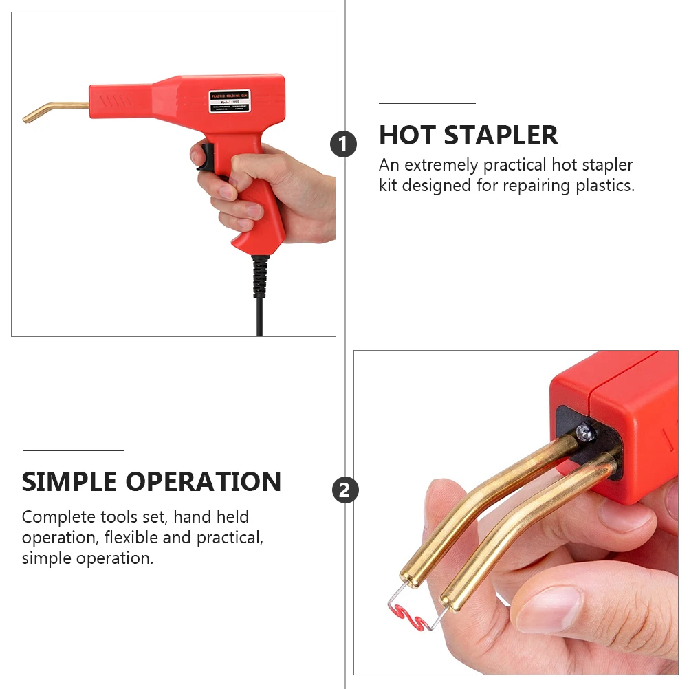 1 Set Bumper Repair Machine Hot Stapler Plastic Welding Kit Car Repair Tool Handheld Bodywork Welder Car Bumper Welding Tool