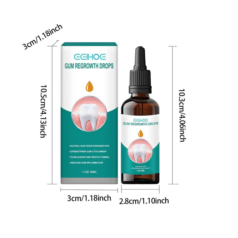 Gotas de rebrota da gengiva periodontal, Gotas bucais, Sangramento Tratamento Limpo, Dor Respirada Má, Higiene Oral, Antibactérias, 30ml, 2pcs