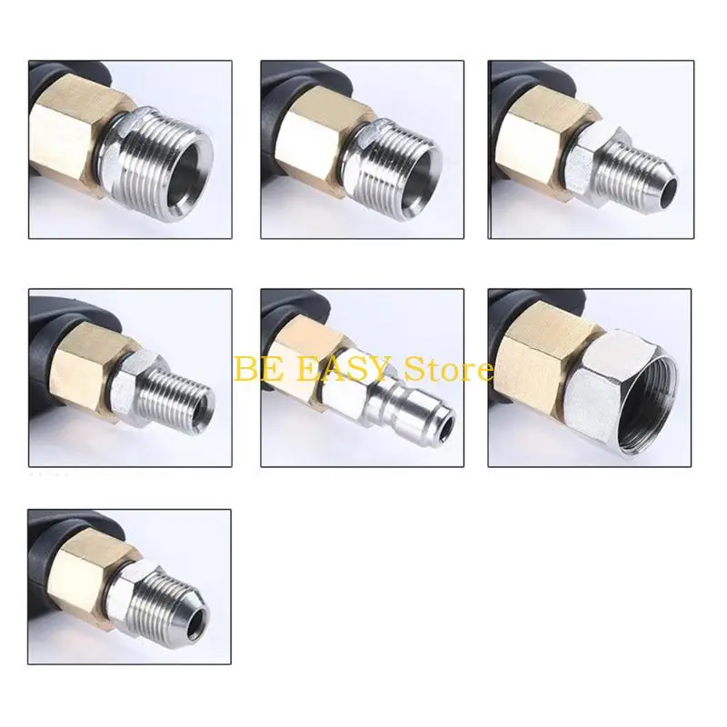 E28F Quick Release Water Sprayers 3 Adapters Kits Copper Enhancing 10.5GPM High Pressure Washer Guns Car Washing Accessory