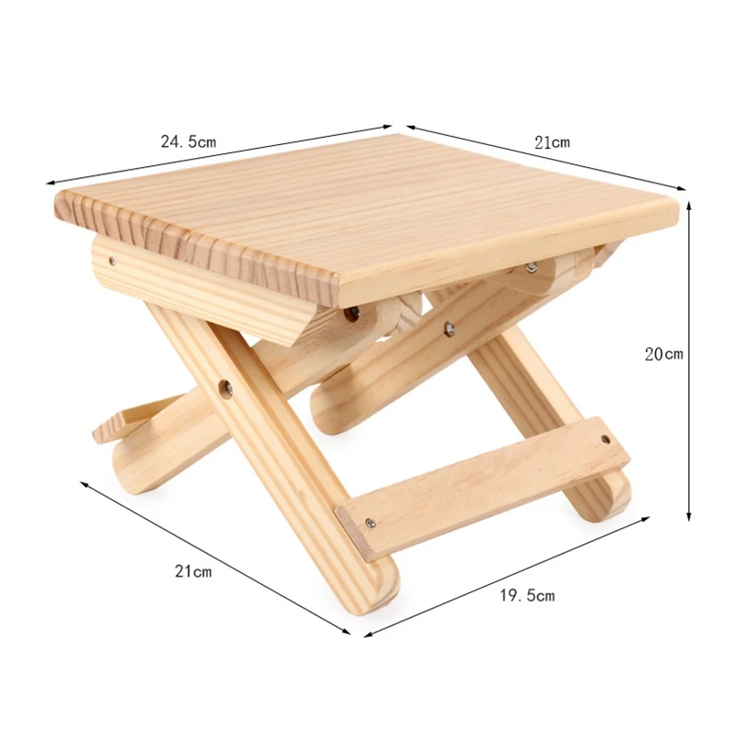 Wood Folding Stool Kids Furniture Portable Household Solid Wood Mazar Fishing Chair Small Bench Square Stool