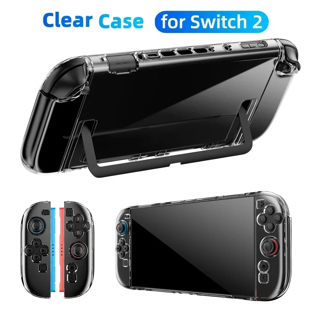 Étui rigide Transparent pour NS Switch 2, housse de protection fendue pour contrôleur Joycon, coque de protection pour accessoires Switch 2