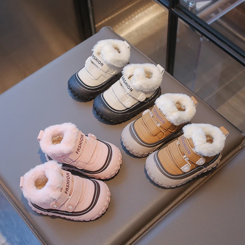 

Boys Girls Short Boots Double Hook&loop Boys Girls Princess Boots Non-slip 2026 Brand New Children Casual Boots Round Toes Soft