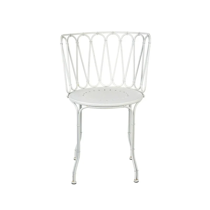 Elegant French Provincial Garden Bistro Set: Vintage-Inspired Metal Table and Chair Collection, White