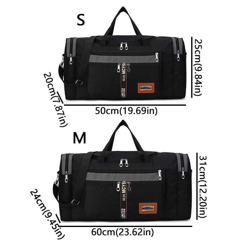 กระเป๋าถือแบบพับได้ขนาดใหญ่ สายสะพายปรับระดับได้ ผ้า Oxford กันน้ำ ทนทานต่อการสึกหรอ เหมาะสำหรับเดินทางท่องเที่ยว กระเป๋าเดินทางสำหรับวันหยุดสุดสัปดาห์