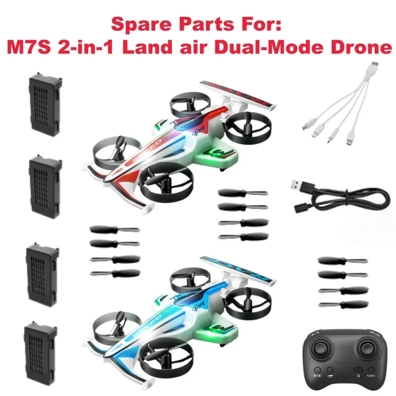 M7S Battery Propeller USB Line 3.7 600mAh Battery For M7S Car Drone Accessories Battery 4-in-1 Line Remote Control Spare Parts