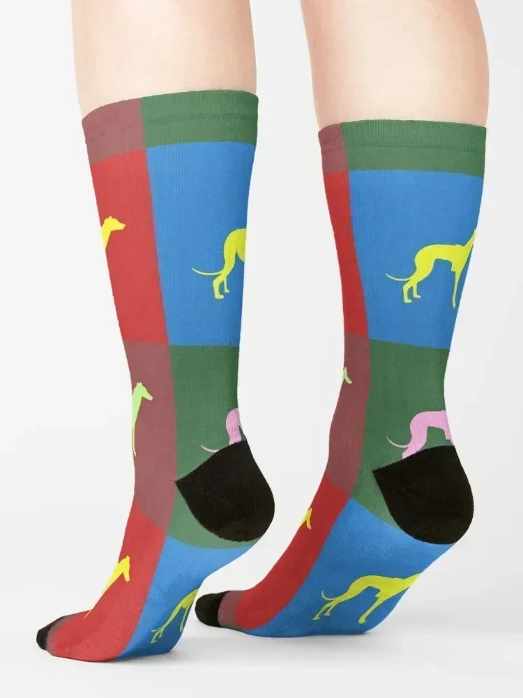 Greyhound, pop art, dog print Socks anime kids Sports Christmas Designer Man Socks Women's