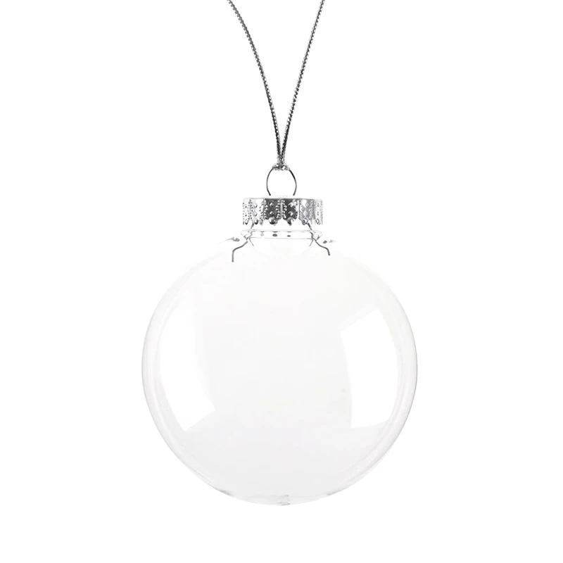 Boule de Noël Transparente en Plastique de 6/8/10cm, Décoration de ixde Nouvel An, à Faire Soi-Même, à Remplir, Ornement Pendentif