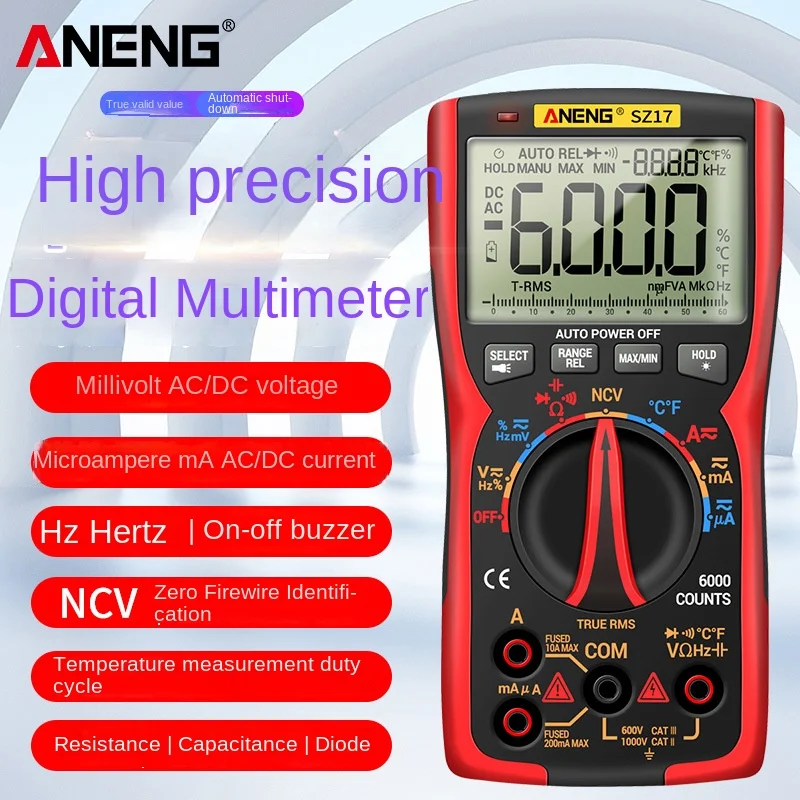 ANENG SZ16、SZ17 Fully Automatic Digital High-precision Multimeter Portable Multi-functional Maintenance Electrician Instrument