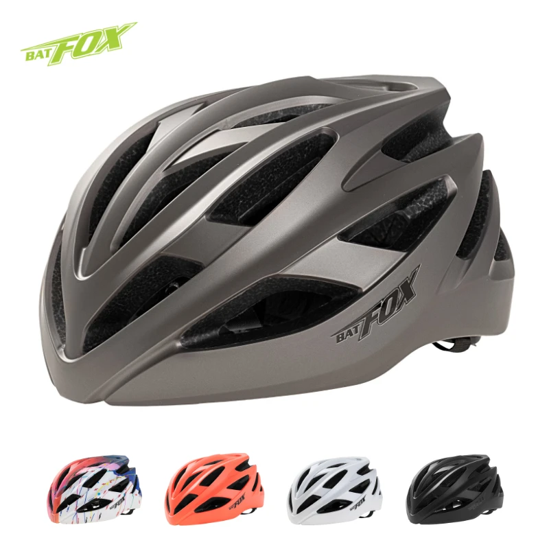 BATFOX Ultralight Cycling Helmet Men Women Intergrally-Molded MTB Bicycle Helmet EPS Mountain Road Bike Helmet 56-60cm casco cap