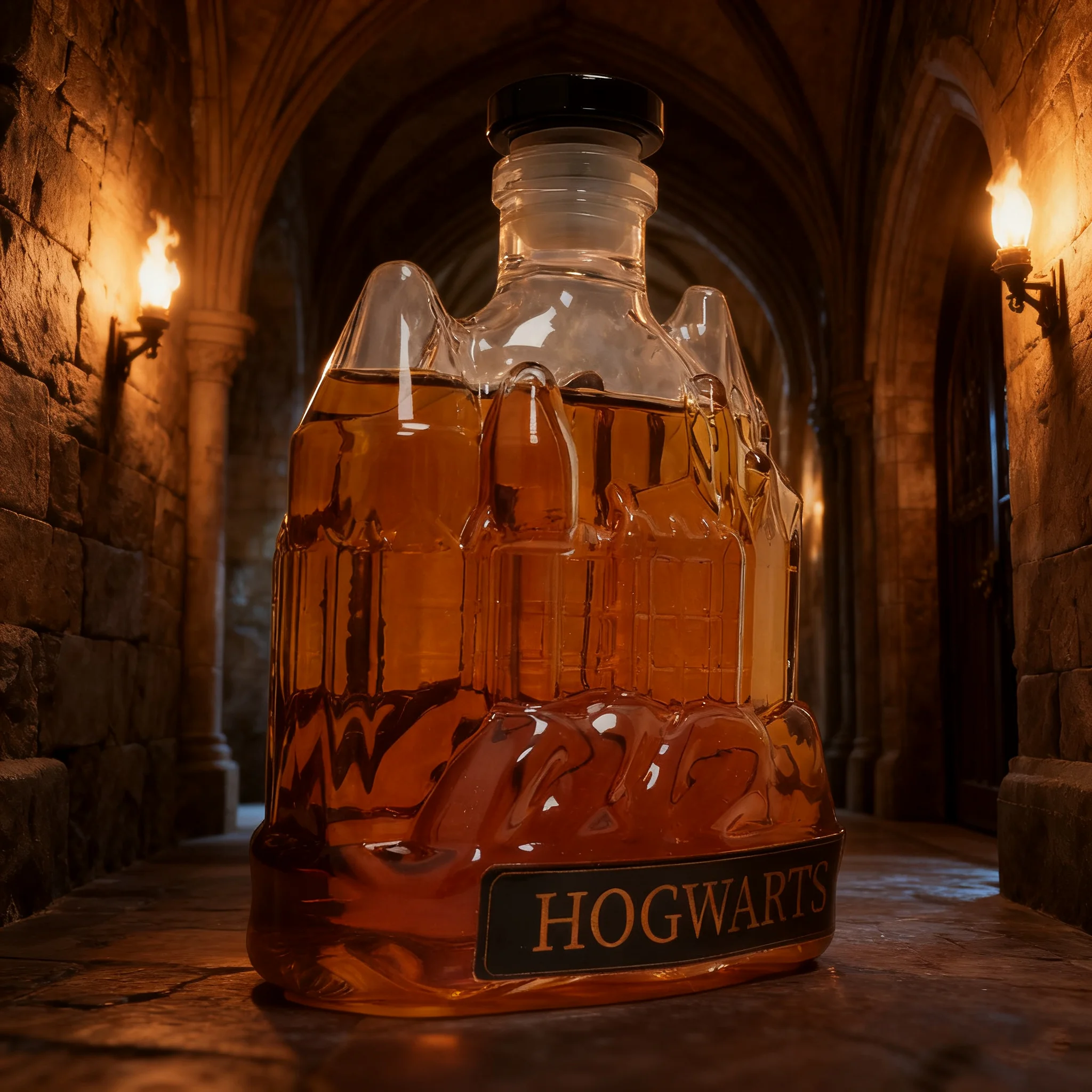 

400ml Wizard Castle Whiskey Bottle – Fantasy Medieval Liquor Decanter, Magic-Themed Home Bar Decor