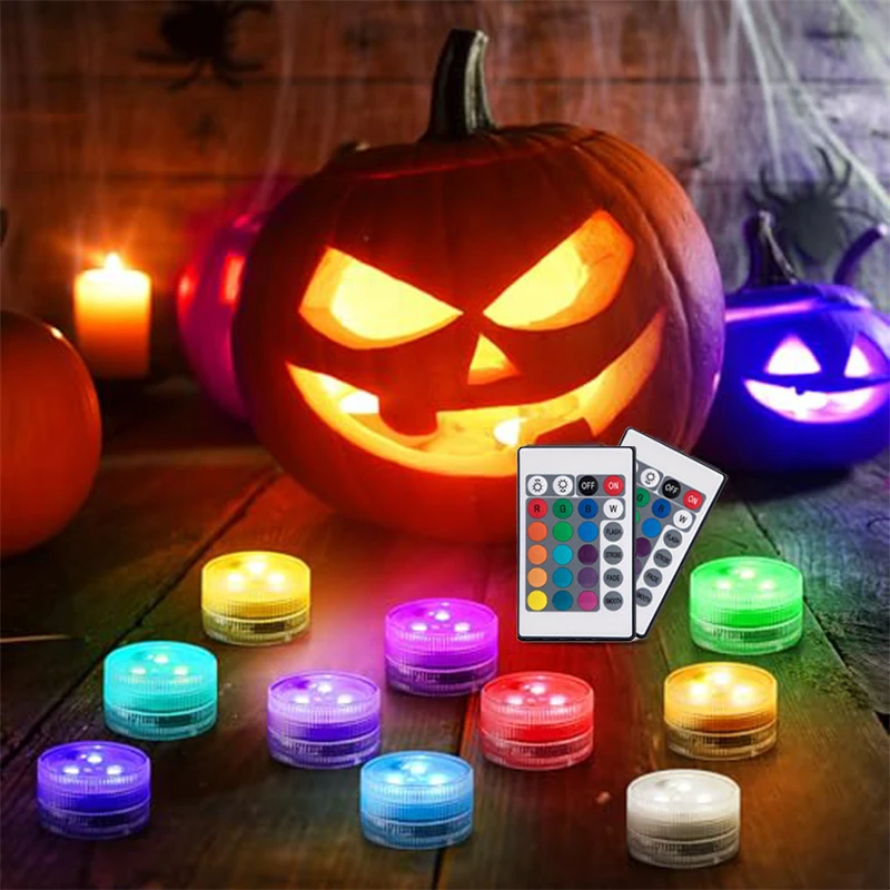 

Светодиодный светильник для бассейна, меняющий цвет с пультом дистанционного управления, RGB-лампа для аквариума, рождественский декор на Хэллоуин, внутреннее наружное освещение бара